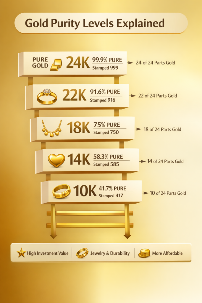 24K vs 22K vs 18K Gold