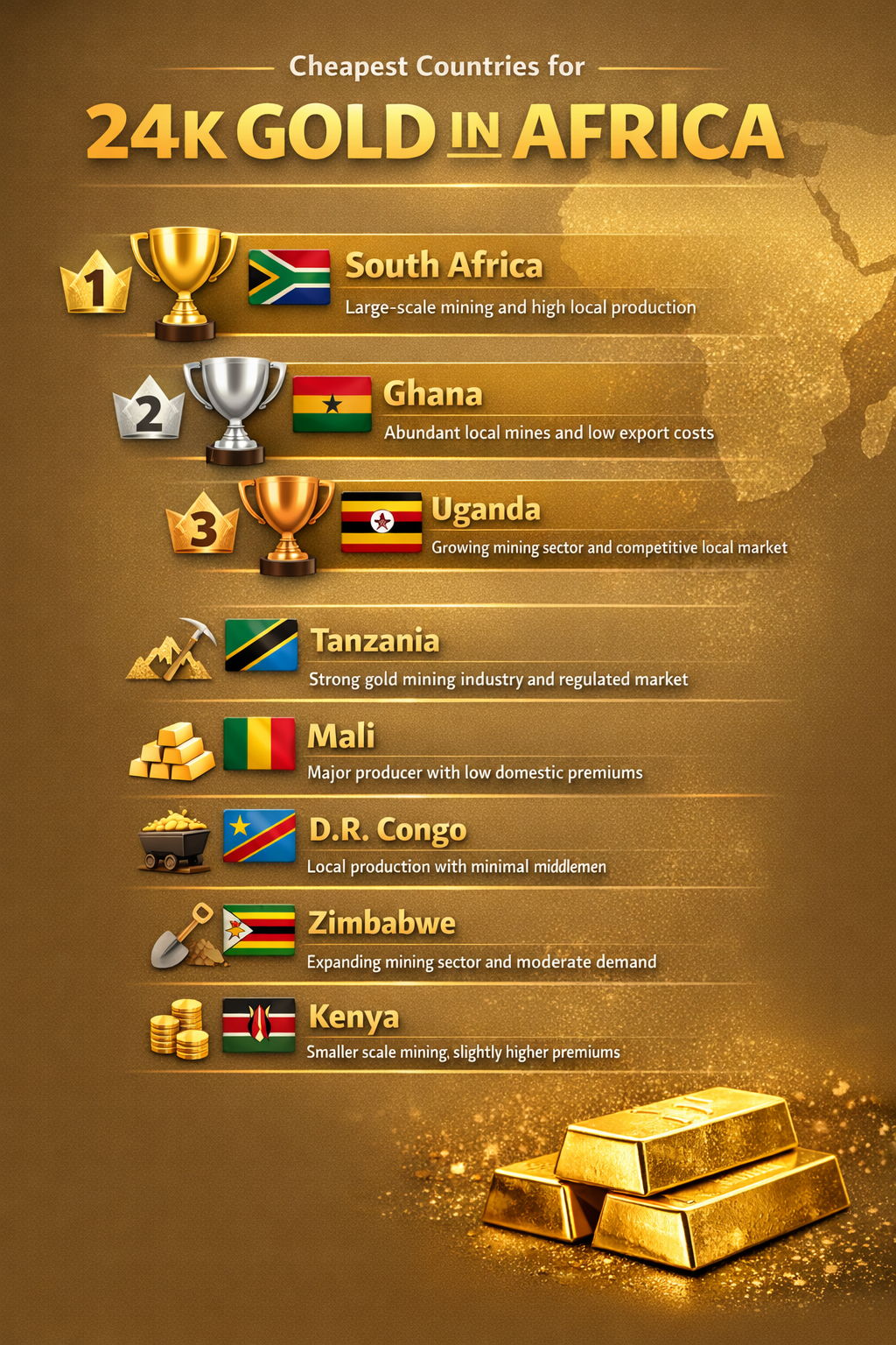 24k gold price vs 22k gold price in africa